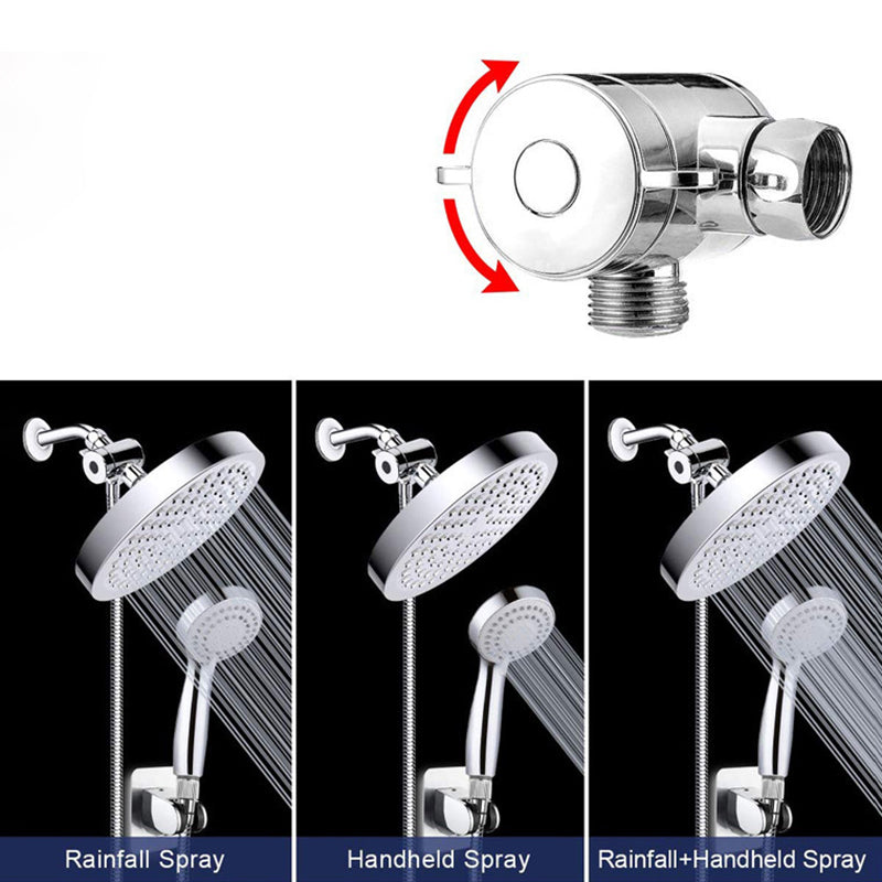 Lisslune | Contemporary Shower Combination Double Shower Head Chrome Wall Mount Round Shower Head