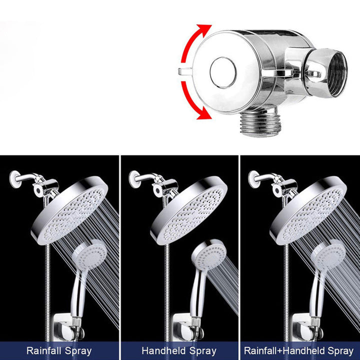 Lisslune | Contemporary Shower Combination Double Shower Head Chrome Wall Mount Round Shower Head