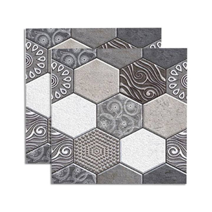 Lisslune | Tile-Peel & Stick Hexagon Waterproof Plastic Tile-Peel & Stick for Shower 2-Pack