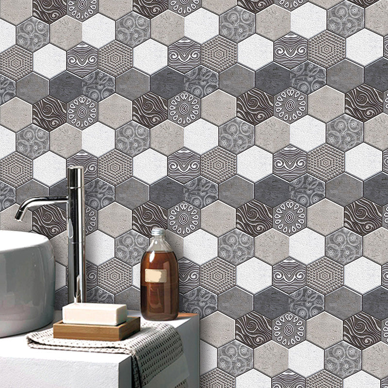 Lisslune | Tile-Peel & Stick Hexagon Waterproof Plastic Tile-Peel & Stick for Shower 2-Pack