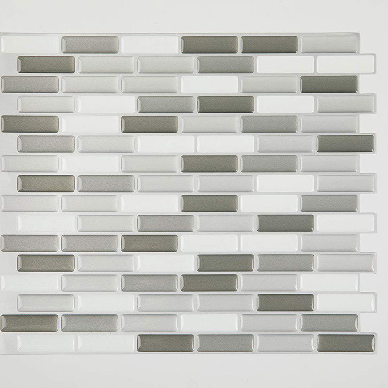Lisslune | PVC Peel & Stick Tile Subway Rectangle Stain Resistant Peel & Stick Tile for the Kitchen