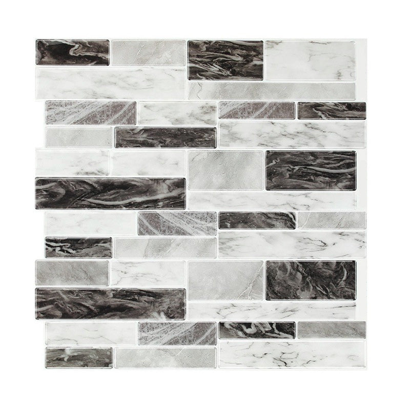 Lisslune | PVC Peel & Stick Tile Subway Rectangle Stain Resistant Peel & Stick Tile for the Kitchen