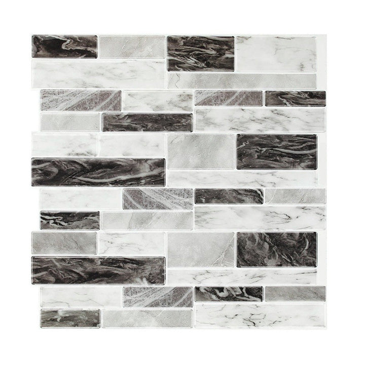 Lisslune | PVC Peel & Stick Tile Subway Rectangle Stain Resistant Peel & Stick Tile for the Kitchen