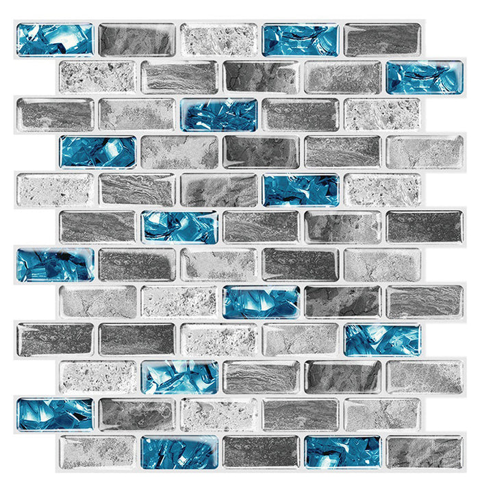 Lisslune | PVC Peel & Stick Tile Subway Rectangle Stain Resistant Peel & Stick Tile for the Kitchen