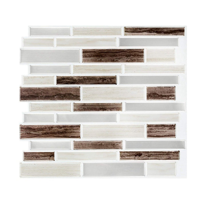 Lisslune | PVC Peel & Stick Tile Subway Rectangle Stain Resistant Peel & Stick Tile for the Kitchen