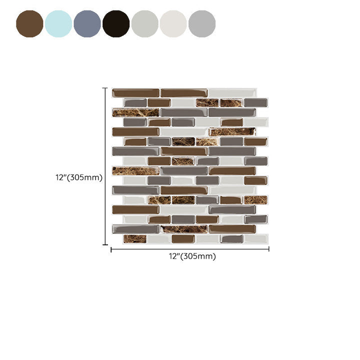 Lisslune | PVC Peel & Stick Tile Subway Rectangle Stain Resistant Peel & Stick Tile for the Kitchen