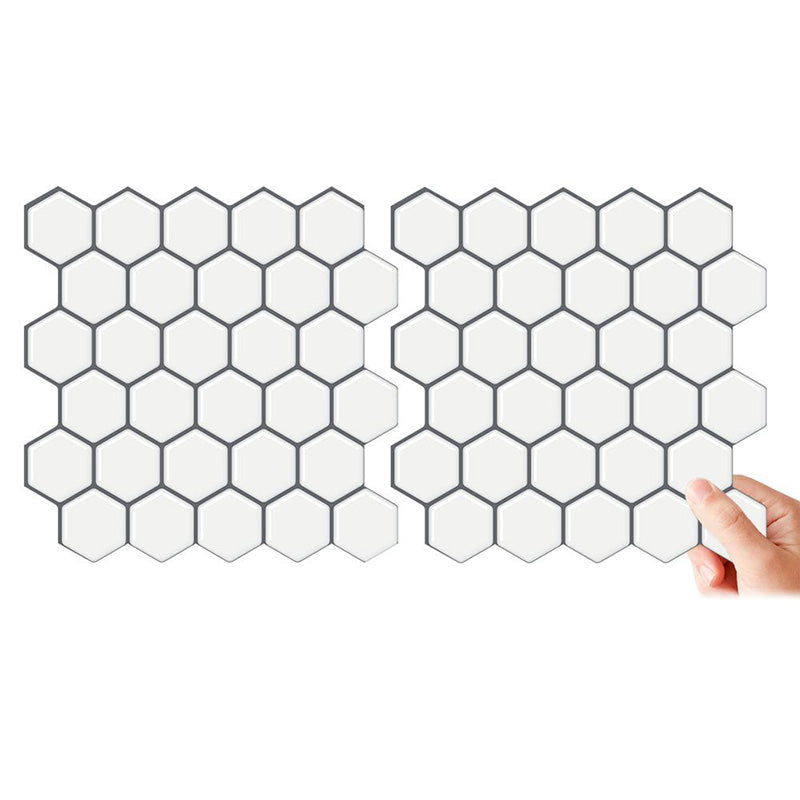 Lisslune | Peel and Stick Wall Tile Waterproof Hexagonal PVC Peel and Stick Wall Tile