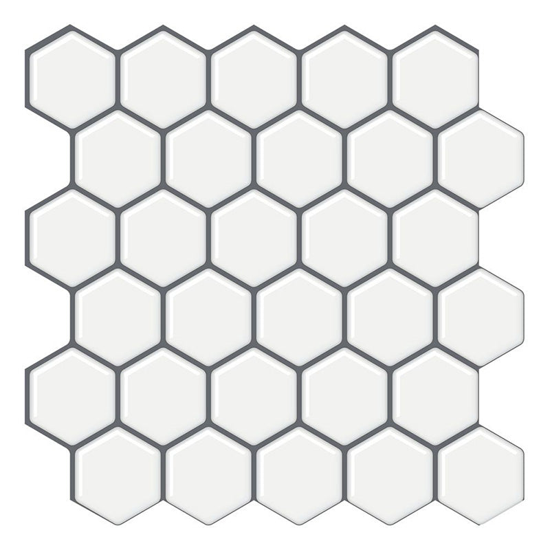 Lisslune | Peel and Stick Wall Tile Waterproof Hexagonal PVC Peel and Stick Wall Tile
