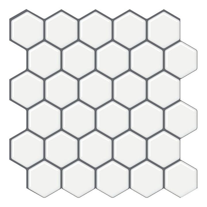 Lisslune | Peel and Stick Wall Tile Waterproof Hexagonal PVC Peel and Stick Wall Tile