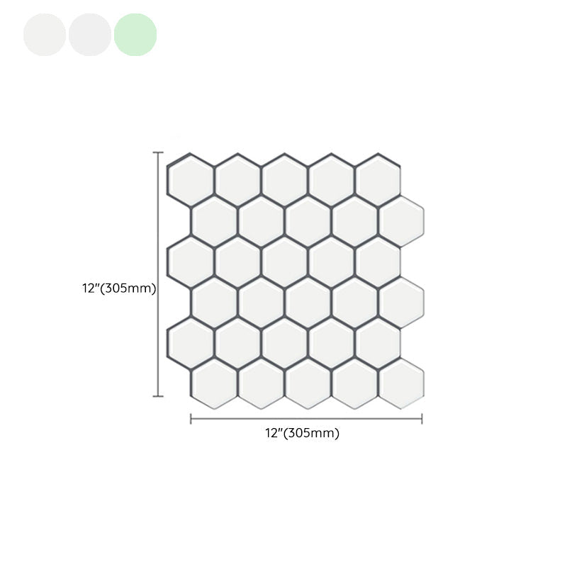 Lisslune | Peel and Stick Wall Tile Waterproof Hexagonal PVC Peel and Stick Wall Tile