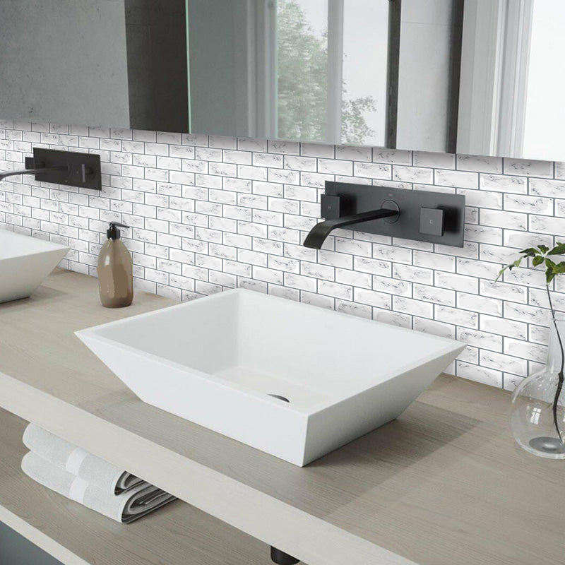 Lisslune | Peel and Stick Tiles Rectangular Stain Resistant PVC Subway Peel and Stick Tiles for the Kitchen