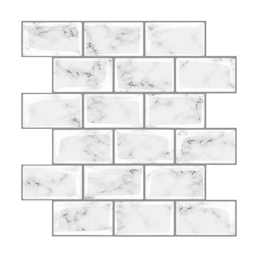 Lisslune | Peel and Stick Tiles Rectangular Stain Resistant PVC Subway Peel and Stick Tiles for the Kitchen