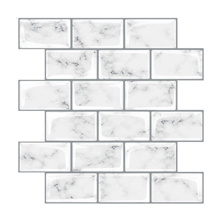 Lisslune | Peel and Stick Tiles Rectangular Stain Resistant PVC Subway Peel and Stick Tiles for the Kitchen