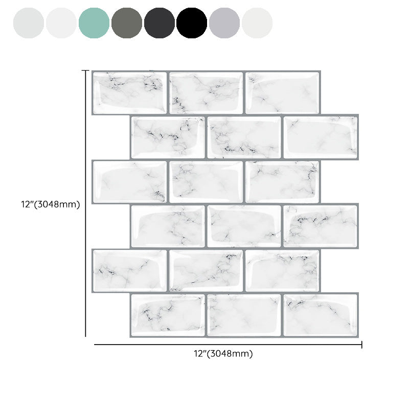 Lisslune | Peel and Stick Tiles Rectangular Stain Resistant PVC Subway Peel and Stick Tiles for the Kitchen