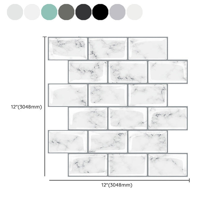 Lisslune | Peel and Stick Tiles Rectangular Stain Resistant PVC Subway Peel and Stick Tiles for the Kitchen