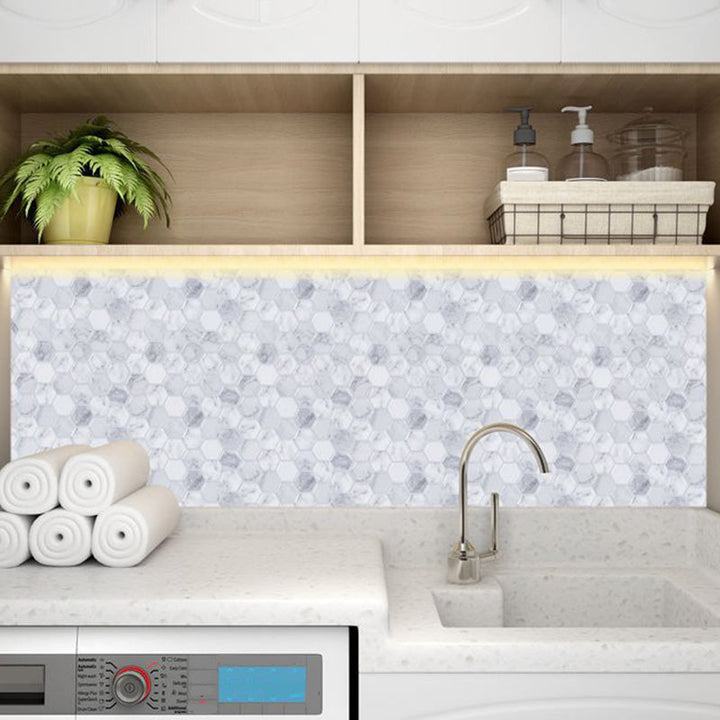 Lisslune | Peel and Stick Tile Waterproof Hexagonal Plastic Peel and Stick Tile for Shower
