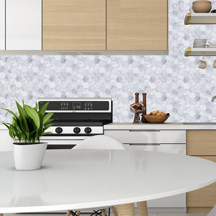 Lisslune | Peel and Stick Tile Waterproof Hexagonal Plastic Peel and Stick Tile for Shower