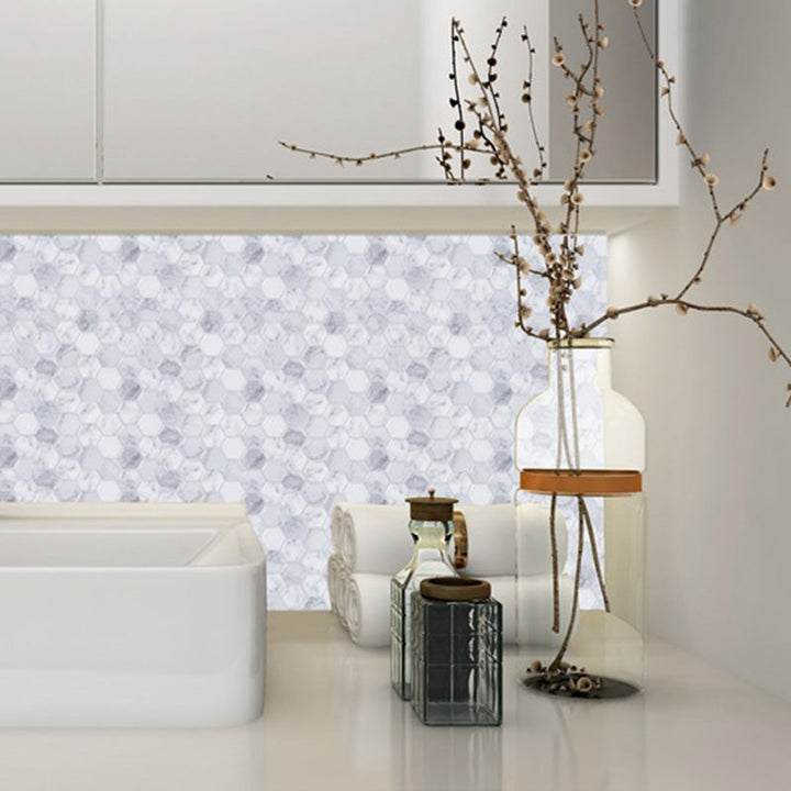 Lisslune | Peel and Stick Tile Waterproof Hexagonal Plastic Peel and Stick Tile for Shower