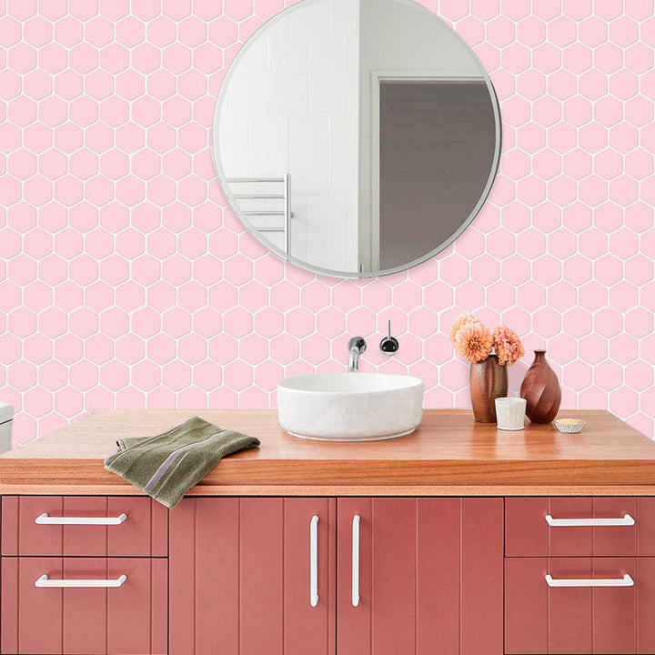 Lisslune | Self-adhesive Tiles Solid Color Hexagonal Scratch-resistant Self-adhesive Tiles