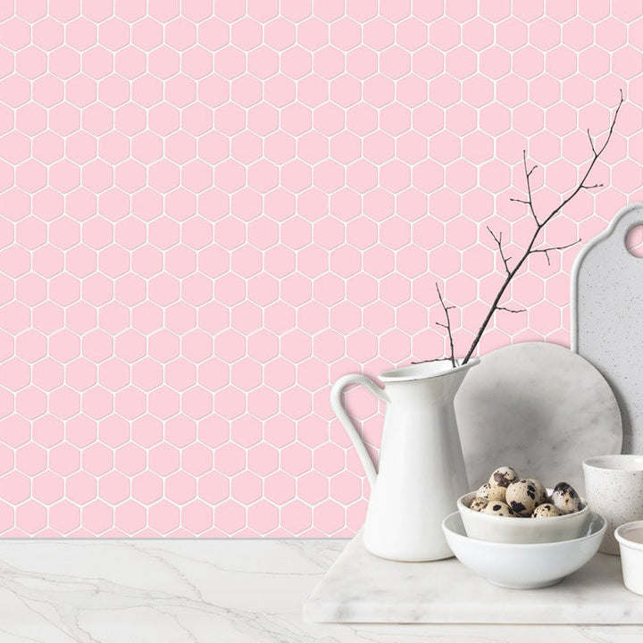 Lisslune | Self-adhesive Tiles Solid Color Hexagonal Scratch-resistant Self-adhesive Tiles