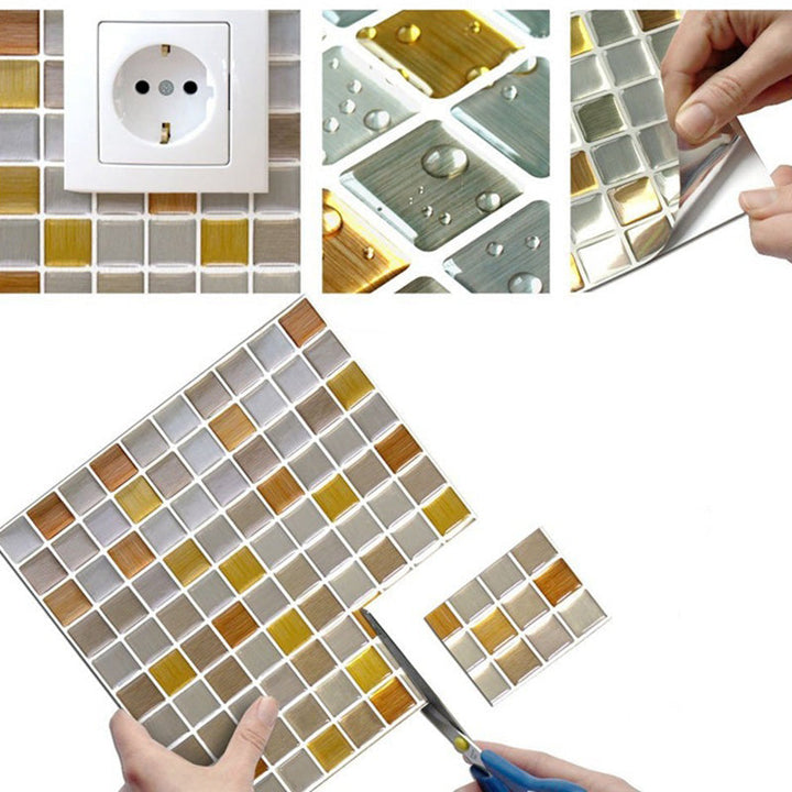 Lisslune | Peel and Stick Tile Mosaic Stain-resistant square Peel and Stick tile for the kitchen