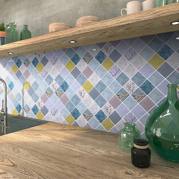 Lisslune | Peel and Stick Wall Tile Plastic Square Mosaic Waterproof Peel and Stick Wall Tile