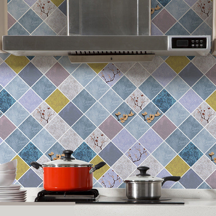 Lisslune | Peel and Stick Wall Tile Plastic Square Mosaic Waterproof Peel and Stick Wall Tile
