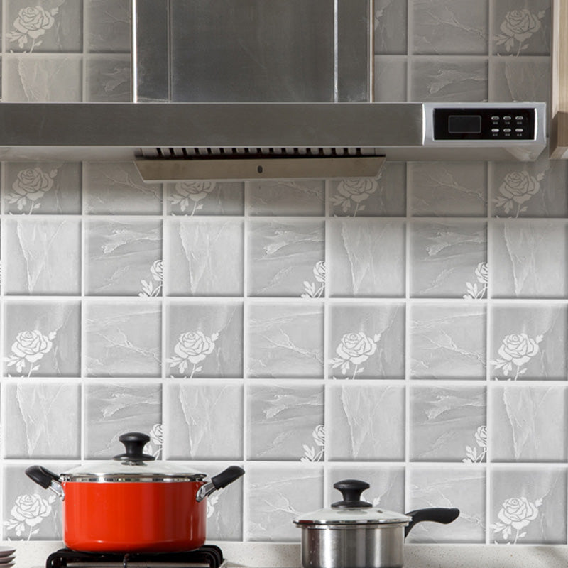 Lisslune | Peel and Stick Wall Tile Plastic Square Mosaic Waterproof Peel and Stick Wall Tile
