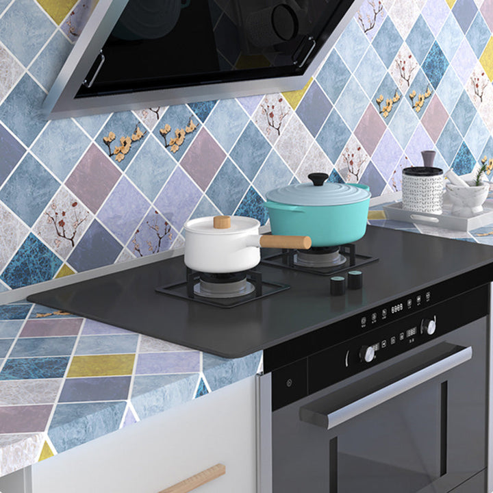 Lisslune | Peel and Stick Wall Tile Plastic Square Mosaic Waterproof Peel and Stick Wall Tile