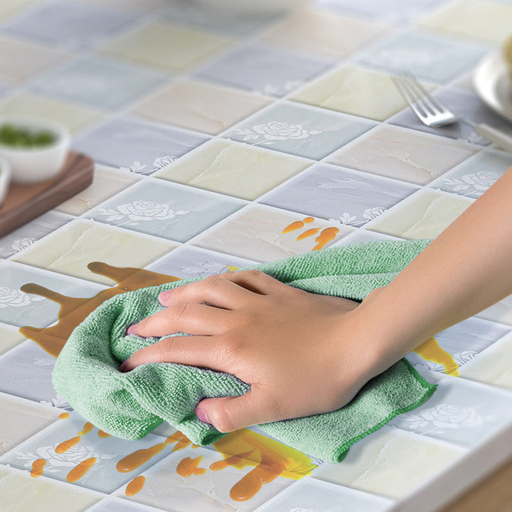 Lisslune | Peel and Stick Wall Tile Plastic Square Mosaic Waterproof Peel and Stick Wall Tile