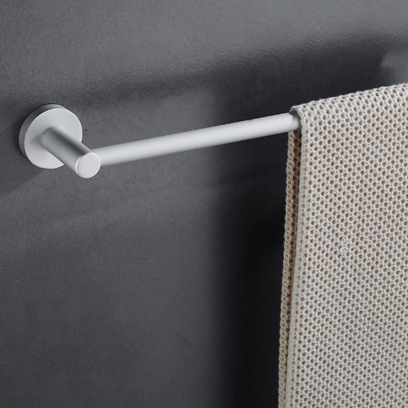 Lisslune | Silver Modern Bathroom Accessory Set with Bath Shelf/Towel Holder & Bathrobe Hook