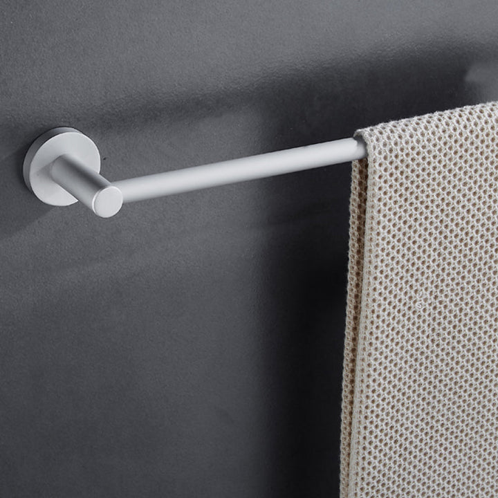 Lisslune | Silver Modern Bathroom Accessory Set with Bath Shelf/Towel Holder & Bathrobe Hook