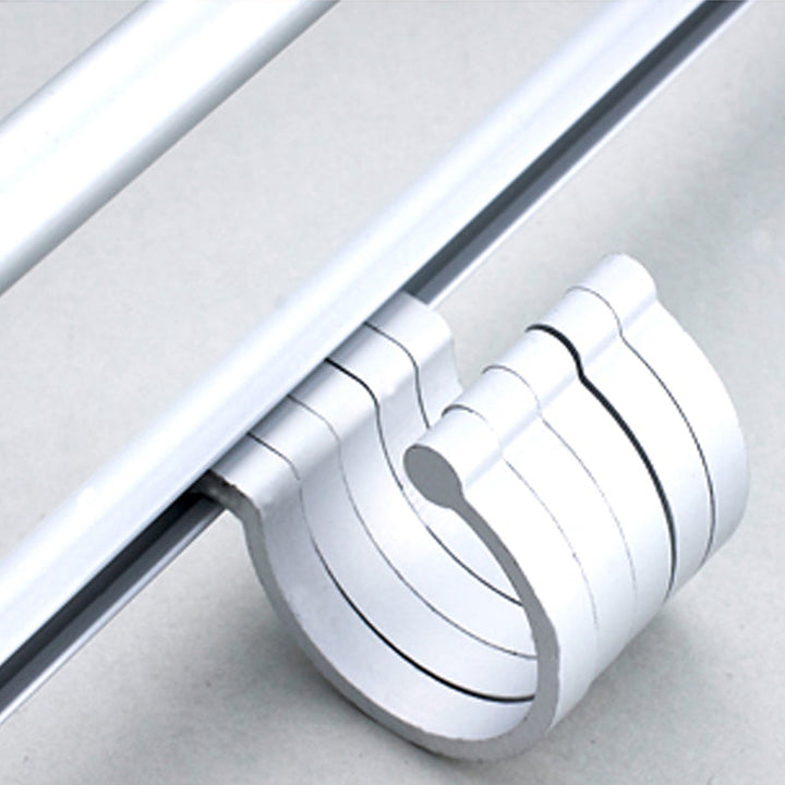 Lisslune | Silver Modern Bathroom Accessory Set with Bath Shelf/Towel Holder & Bathrobe Hook