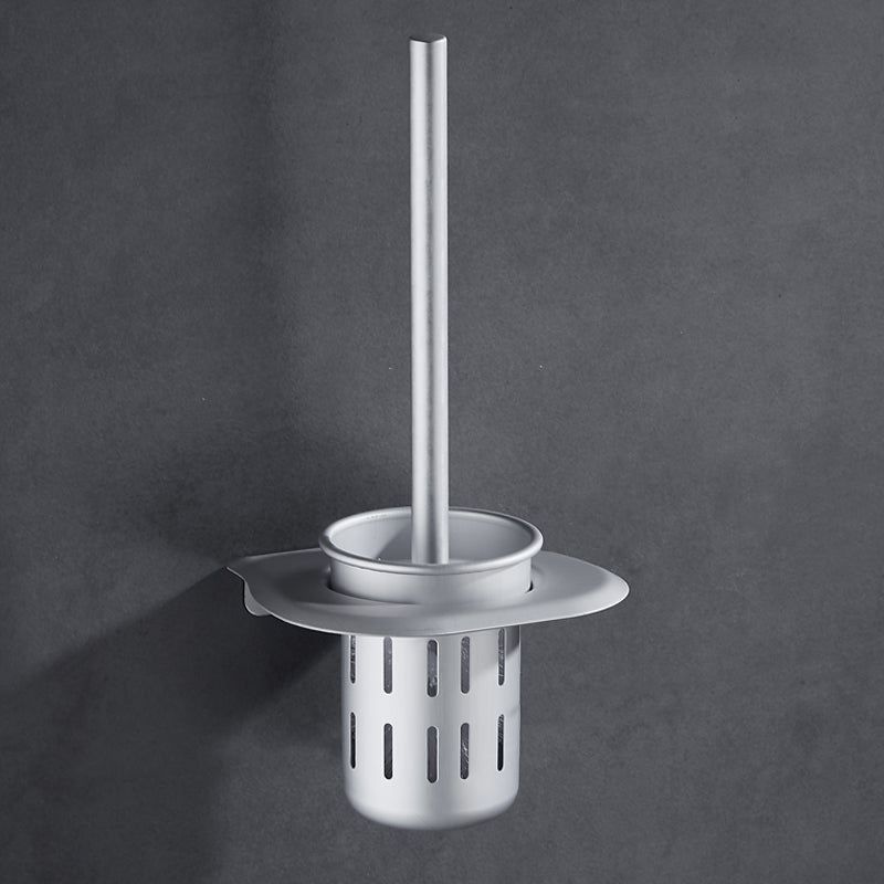 Lisslune | Silver Modern Bathroom Accessory Set with Bath Shelf/Towel Holder & Bathrobe Hook