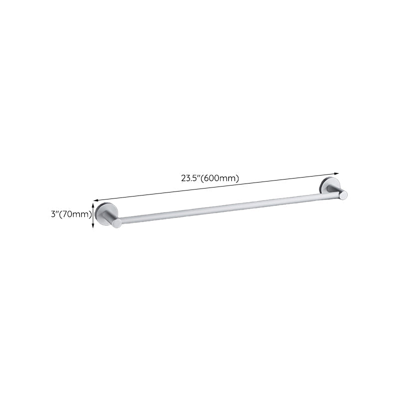 Lisslune | Silver Modern Bathroom Accessory Set with Bath Shelf/Towel Holder & Bathrobe Hook