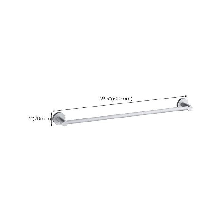 Lisslune | Silver Modern Bathroom Accessory Set with Bath Shelf/Towel Holder & Bathrobe Hook