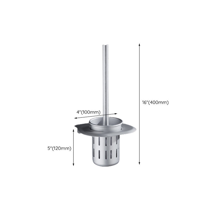 Lisslune | Silver Modern Bathroom Accessory Set with Bath Shelf/Towel Holder & Bathrobe Hook