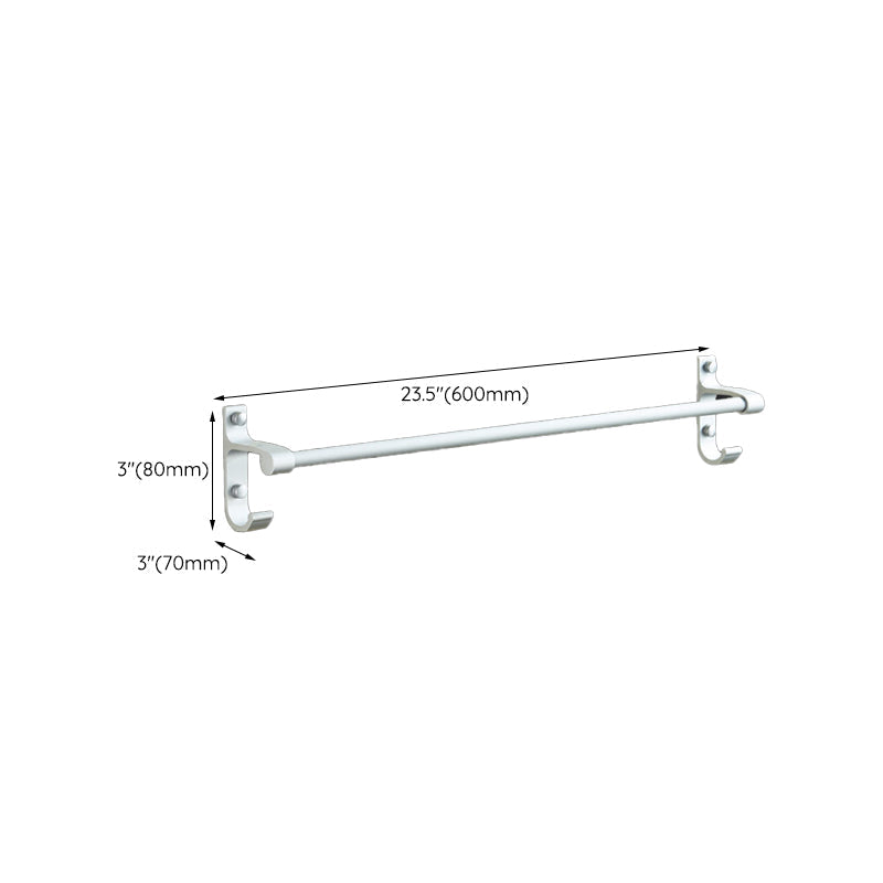 Lisslune | Silver Modern Bathroom Accessory Set with Bath Shelf/Towel Holder & Bathrobe Hook