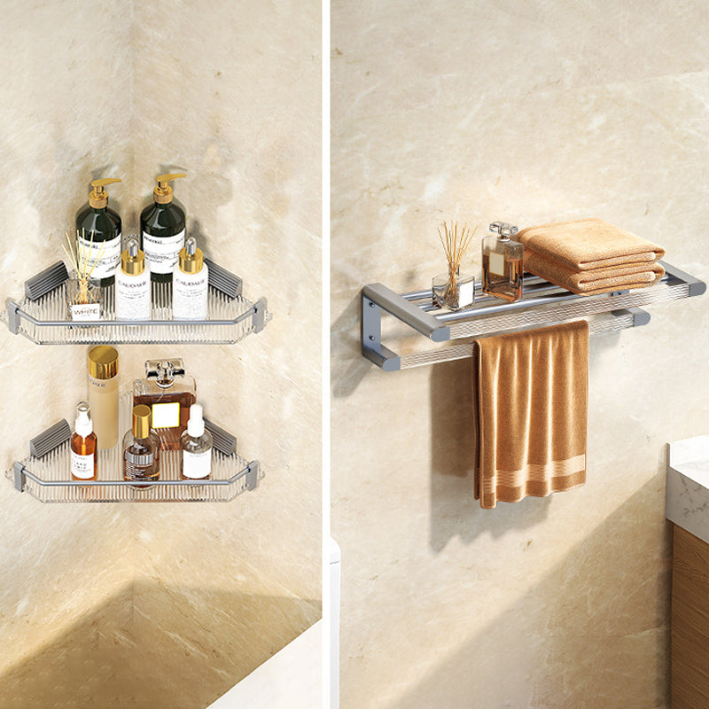 Lisslune | Modern Bathroom Hardware Set Towel Holder Bathroom Shelf Gray/Gold Bathroom Hardware Set