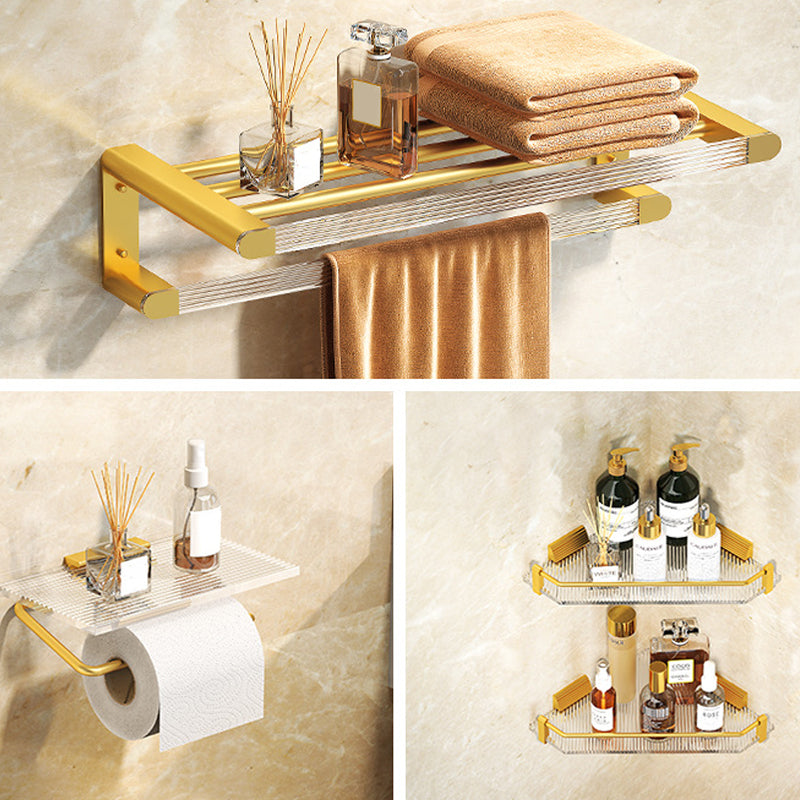 Lisslune | Modern Bathroom Hardware Set Towel Holder Bathroom Shelf Gray/Gold Bathroom Hardware Set