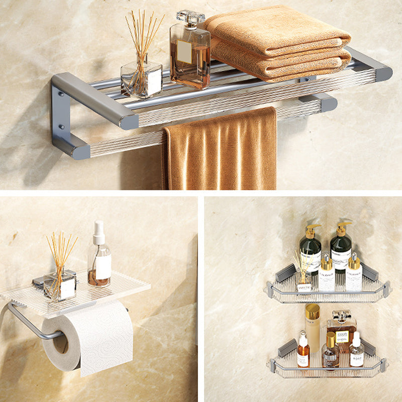 Lisslune | Modern Bathroom Hardware Set Towel Holder Bathroom Shelf Gray/Gold Bathroom Hardware Set
