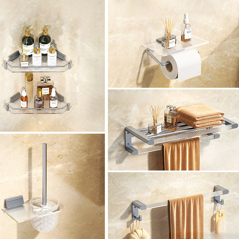 Lisslune | Modern Bathroom Hardware Set Towel Holder Bathroom Shelf Gray/Gold Bathroom Hardware Set