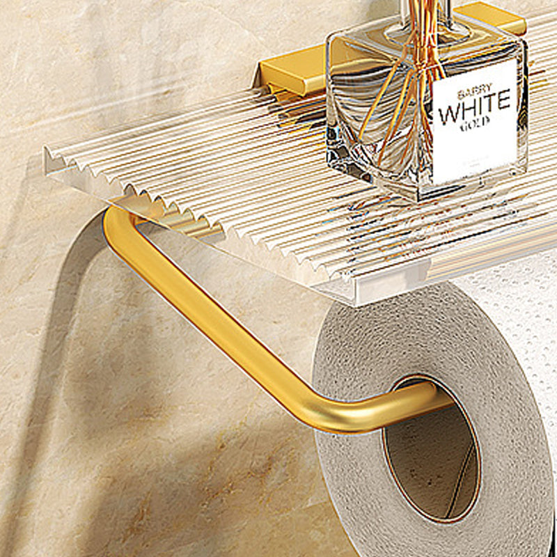 Lisslune | Modern Bathroom Hardware Set Towel Holder Bathroom Shelf Gray/Gold Bathroom Hardware Set