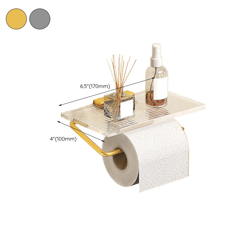 Lisslune | Modern Bathroom Hardware Set Towel Holder Bathroom Shelf Gray/Gold Bathroom Hardware Set