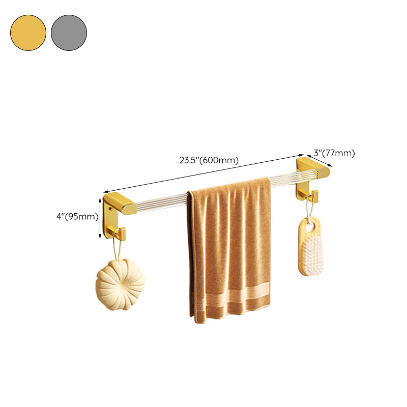 Lisslune | Modern Bathroom Hardware Set Towel Holder Bathroom Shelf Gray/Gold Bathroom Hardware Set