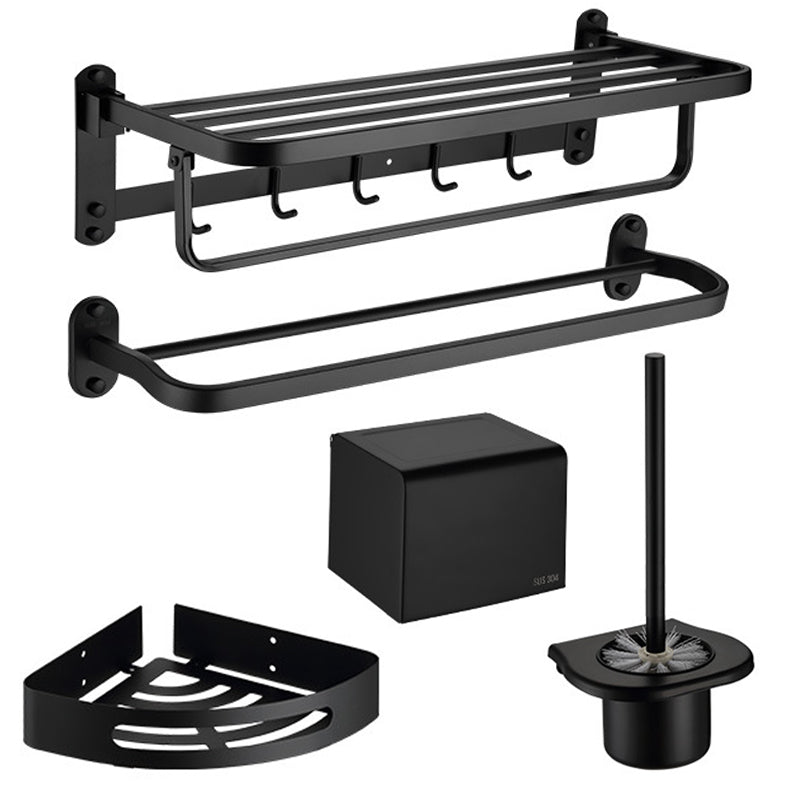 Lisslune | Modern Bathroom Accessory Set Bath Shelf Towel Holder Matte Black Bath Hardware Set