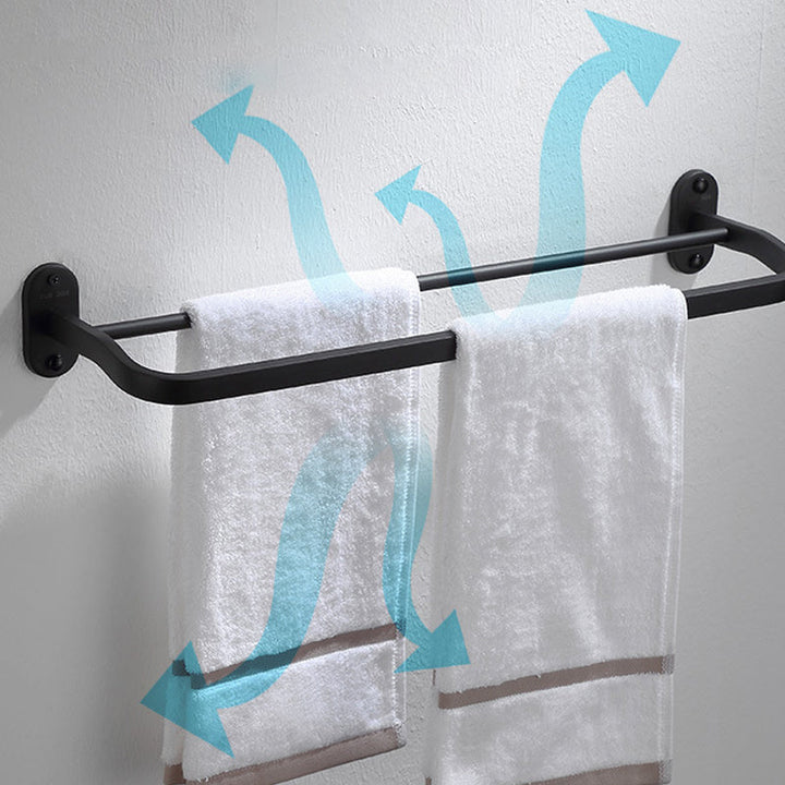 Lisslune | Modern Bathroom Accessory Set Bath Shelf Towel Holder Matte Black Bath Hardware Set