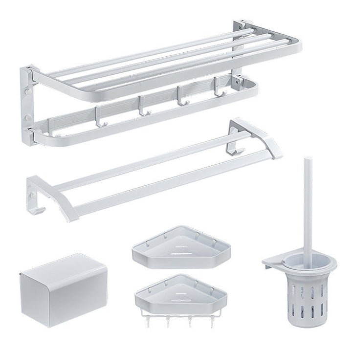 Lisslune | Modern Bathroom Accessories Set Towel Bar Bathroom Shelf White Bathroom Accessories Set