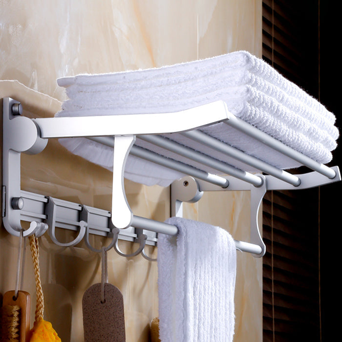 Lisslune | Silver Contemporary Bathroom Hardware Set Stainless Steel Aluminum Bathroom Set