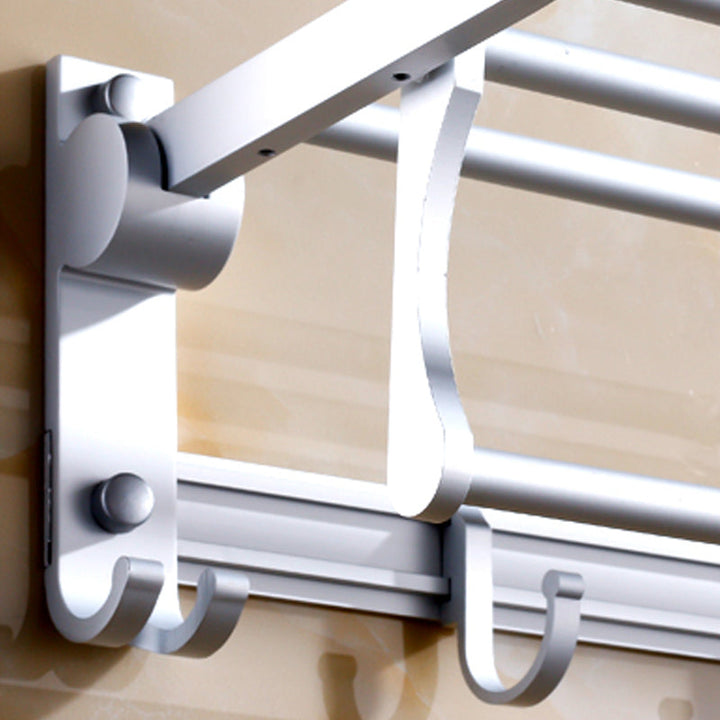 Lisslune | Silver Contemporary Bathroom Hardware Set Stainless Steel Aluminum Bathroom Set